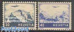 Switzerland 1948 Airmail Definitives 2v, Mint NH, Transport - Aircraft & Aviation - Ungebraucht