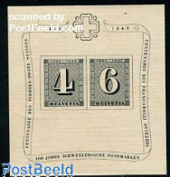 Switzerland 1943 Stamp Centenary S/s, Mint NH, Stamps On Stamps - Ungebraucht