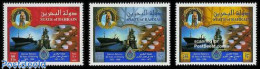 Bahrain 1997 Raffinery 3v, Mint NH, Science - Transport - Chemistry & Chemists - Ships And Boats - Chemistry
