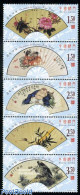 Macao 2006 Designs Of Fans 5v [::::], Mint NH, Nature - Birds - Birds Of Prey - Flowers & Plants - Art - Art & Antique.. - Nuevos