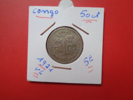 CONGO BELGE 50 Centimes 1921 VL (A.17) - 1910-1934: Albert I