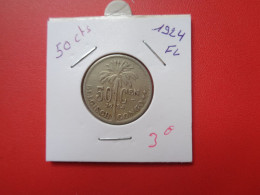CONGO BELGE 50 Centimes 1924 VL (A.17) - 1910-1934: Albert I