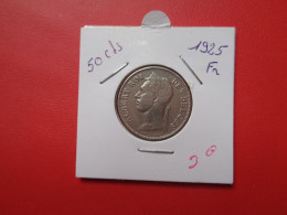 CONGO BELGE 50 Centimes 1925 FR (A.17) - 1910-1934: Albert I