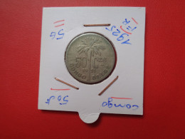 CONGO BELGE 50 Centimes 1925 FR (A.17) - 1910-1934: Albert I