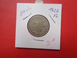 CONGO BELGE 50 Centimes 1928 VL (A.17) - 1910-1934: Albert I