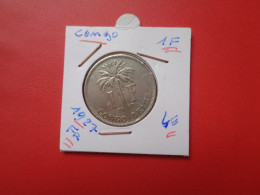 CONGO BELGE 1 FRANC 1927 FR (A.17) - 1910-1934: Albert I