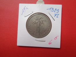 CONGO BELGE 1 FRANC 1929 VL (A.17) - 1910-1934: Albert I
