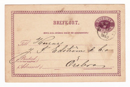 Brefkort 1883 Kristianstad Sverige Sweden Suède Örebro Postal Stationery - Brieven En Documenten