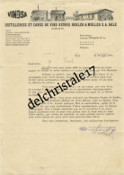 96 0200 BÂLE SUISSE 1947 Distilleries Caves De Vins Réunis HOHLER & MULLER Marque VINOSA Dufourstrasse Dest FOUCAUD - Alimentare