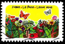 France Poste AA Obl Yv:1881 Mi:7623 Houdart Fleurs & Papillons (L.Ondul-p.points) - Farfalle