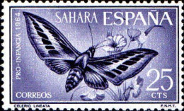 Sahara Esp. Poste N** Yv:211 Mi:256 Celerio Lineata Ed:225 - Farfalle