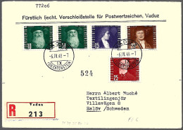 Liechtenstein 1948: Flug-Pioniere Da Vinci Montgolfier Degen Kress Zu PA 24-27 Mi 257-260 R-FDC Mit ET-⊙ VADUZ 6.IV.48 - Posta Aerea
