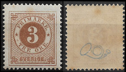 SWEDEN 1886 Numerals In Circle - Blue Coach Horn On Back - 3 Ore MNH - (NP#167-P49-L1) - Ongebruikt