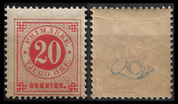 SWEDEN 1886 Numerals In Circle - Blue Coach Horn On Back - 20 Ore MNH - (NP#167-P49-L1) - Ongebruikt