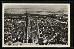 AK Ulm A. D., Teilansicht Mit Dom, Fliegeraufnahme - Ulm