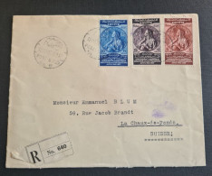 Égypte,  Timbres Numéros 196, 197 Et 198 Oblitérés De Port Saïd En Recommandé  Pour La Suisse. - Storia Postale