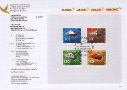 Faltblatt - Sondermarken - 100 Jahre SBB - Covers & Documents