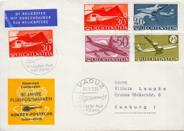 1960 - LIECHTENSTEIN - Cover 30 Jahre Flugpostmarken: Sonder-Postflug Vaduz-Zürich [Michel 391/394] + VADUZ - Posta Aerea