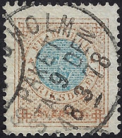 Sweden 1872-85 Coat Of Arms 1r Brown And Blue Perf 13 Nº 25A - Gebruikt