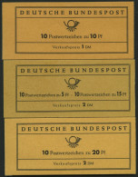 MARKENHEFTCHEN MH 7-9 , 1961-63, 3 Markenheftchen, Pracht, Mi. 110.- - Sonstige & Ohne Zuordnung