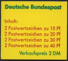 MARKENHEFTCHEN MH 20b , 1974, Markenheftchen Unfallverhütung, 2. Deckelseite: Telefonansagedienste, Pracht, Mi. 65.- - Sonstige & Ohne Zuordnung