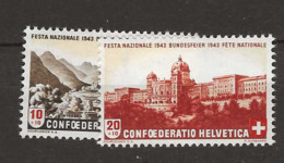1943 MNH Switzerland Mi 420-21 Postfris** - Ungebraucht