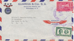 Panama Air Mail Cover Sent To USA 16-10-1954 - Panama