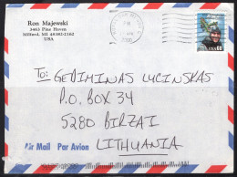 2000 60 Cents Rickenbacker Royal Oak MI (21 Apr) To Lithuania - Briefe U. Dokumente