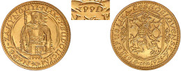 Nummerierter Dukat (Nr. 991) 1923. Hl. Wenzel, Auf 5 Jahre Republik. 3,50 G. 986/1000. Auflage Nur 1000 Ex. Fast Stempel - Tchécoslovaquie