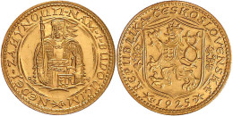 Dukat 1925. Hl. Wenzel. 3,49 G. 986/1000. Vorzüglich/Stempelglanz. Krause/Mishler 8. Schön 12. Friedberg 2. - Tchécoslovaquie