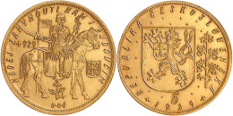 5 Dukaten 1929. Hl. Wenzel Zu Pferd. 17,45 G. 986/1000. Auflage Nur 1827 Ex. Fast Stempelglanz, Selten. Krause/Mishler 1 - Tchécoslovaquie