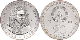 20 Mark 1984 A, Händel. Randschrift Läuft Rechts Herum. Stempelglanz. Jaeger 1595. - Andere & Zonder Classificatie