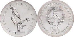 20 Mark 1988 A, Zeiss. Randschrift Läuft Rechts Herum. Stempelglanz. Jaeger 1621. - Andere & Zonder Classificatie