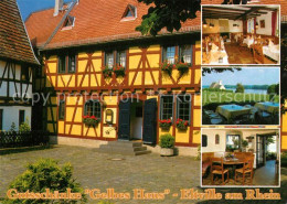 Eltville Rhein Gutsschaenke Gelbes Haus Fachwerkhaus Terrasse - Eltville