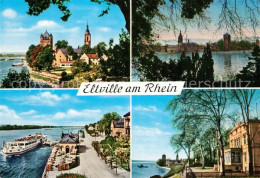 Eltville Rhein Schloss Rheinufer Rheinpromenade Anleger Rheindampfer Villa - Eltville