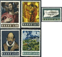 132575 MNH GRECIA 1965 350 ANIVERSARIO DE LA MUERTE DEL PINTOR DOMENICO THEOTOCOPOULOS (EL GRECO) - Andere & Zonder Classificatie