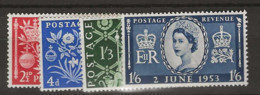 1953 MNH GB, Mi 214-17, Postfris** - Ungebraucht
