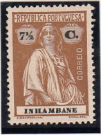 Inhambane, Ceres, 7 1/2 C. Bistre, 1914, Mundifil Nº 78 MNG - Inhambane