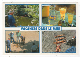 Delcampe - HUMOUR PETANQUE -  VACANCES DANS LE MIDI - Les 4 P- Pêche -  Pétanque - Pastis - Pépées... - Bowls