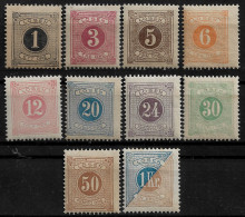 SWEDEN 1877 -1882 Figure Of Value POSTAGE DUE - SET MNH - (NP#167-P50-L1) - Ongebruikt