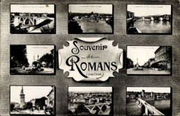 CPA Romans Sur Isère Drôme, Brücke, Platz, Denkmal - Andere & Zonder Classificatie