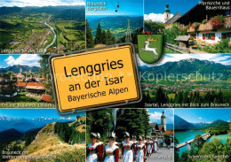 Lenggries Fliegeraufnahme Brauneck Bergbahn Pfarrkirche Bauernhaus - Lenggries