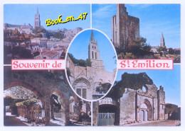 Delcampe - {96101} 33 Gironde Saint Emilion, Multivues; Collégiale, Eglise, Châterau Du Roi, Cloître Du Clos Des Cordeliers - Saint-Emilion