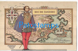 Delcampe - 248819 BRAZIL BRASIL RIO DE JANEIRO ART MAP MAPA & COLONIZADOR NAVEGATION POSTAL POSTCARD - Sonstige