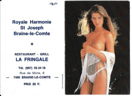 Delcampe - Calendrier De Poche - Femme Nue - Pin-Up - 1984 - Restaurant LA FRINGALE - BRAINE-LE-COMTE - Royale Harmonie St-Joseph - Small : 1981-90