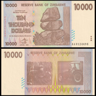 Delcampe - Zimbabwe 10000 Dollars ( 10,000 ) 2008  P 72  B163a  AA Prefix Crisp GEM UNC - Zimbabwe