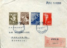 Delcampe - X8192 Bulgaria, Registered Circuled Cover 1949 From Rousse To Switzerland, - Brieven En Documenten