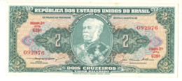 Delcampe - 2 Cruzeiros 1956 Banknote Brazil - C063 / P-157Аb UNC Serial 639 N092976 - Brésil