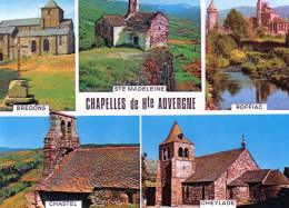 Delcampe - HAUTE AUVERGNE, MULTIVUE SUR LES CHAPELLES, BREDONS, CHASTEL, STE MADELEINE, ROFFIAC, CHEYLADE  COULEUR REF 33902 - Chiese E Cattedrali