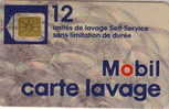 Delcampe - # Carte A Puce Portemonnaie Lavage Mobil 8 - Type 1 - Sans Bulle à Droite 12u So3  - Tres Bon Etat - - Lavage Auto
